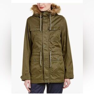 Oakley Tamarack Jacket Fleece Lined Womans winter sherpa jacket hooded Green Xs